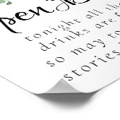 Boho Bloom | Burgundy Blush and Navy Open Bar Poster (Ecke)