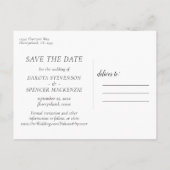 Boho Bloom | Burgundy Navy Monogram Save the Date Ankündigungspostkarte (Rückseite)