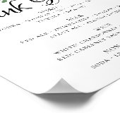 Boho Bloom Burgundy | Red and Navy Blue Drink Menu Poster (Ecke)