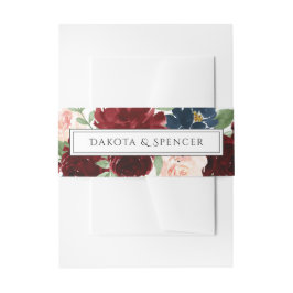 Boho Bloom | Burgundy Red and Navy Blue Garland Einladungsbanderole