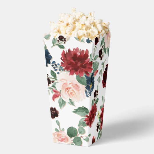 Boho Bloom | Burgundy Red and Navy Blue Pattern Geschenkschachtel (Geplatzt)