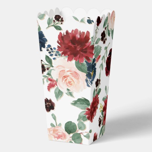 Boho Bloom | Burgundy Red and Navy Blue Pattern Geschenkschachtel (Vorderseite)