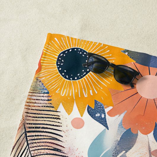 Boho Bloom Custom Beach Handtuch (Beispiel)