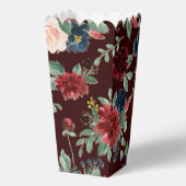 Boho Bloom | Dark Burgundy and Navy Blue Pattern Geschenkschachtel (Rückseite)