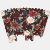 Boho Bloom | Dark Burgundy and Navy Blue Pattern Geschenkschachtel (Ungeklappt)