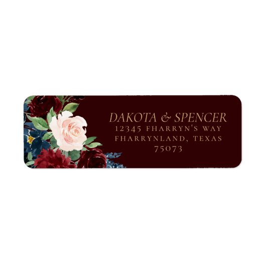 Boho Bloom | Dark Elegant Red and Navy Address (Vorne)