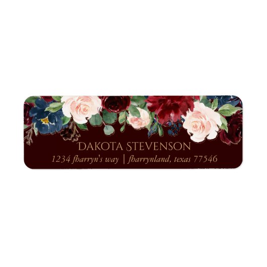 Boho Bloom | Dark Elegant Red and Navy Adresse (Vorne)