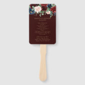 Boho Bloom | Dunkler Eleganter Roter Blush und Nav Fächer (Vorderseite)