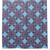 Boho Bloom Duschvorhang in Himmelblau (Vorderseite)