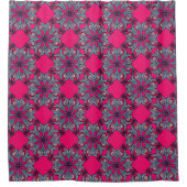 Boho Bloom Duschvorhang in Hot Pink (Vorderseite)