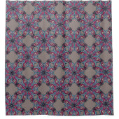 Boho Bloom Duschvorhang in warmem Taupe (Vorderseite)