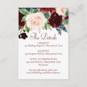 Boho Bloom | Elegante Burgund Rote Garland Details Begleitkarte (Vorderseite)