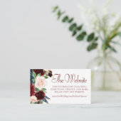 Boho Bloom | Elegante Red Burgundy Marsala Website Begleitkarte (Stehend Vorderseite)