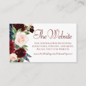 Boho Bloom | Elegante Red Burgundy Marsala Website Begleitkarte (Vorderseite)