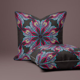 Boho Bloom in Mocha Brown Kissen