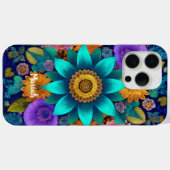 Boho Bloom Mandala Floral iPhone Case (Rückseite (Horizontal))