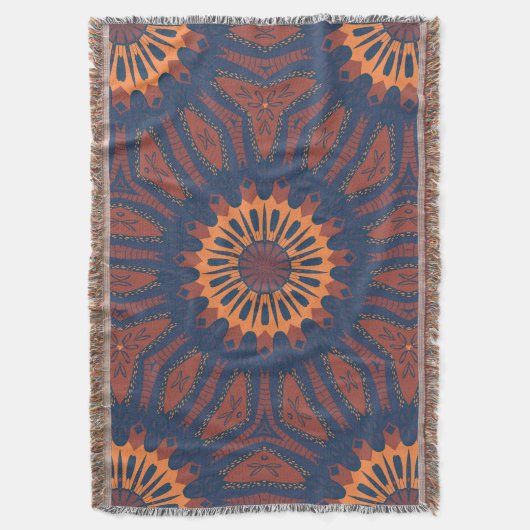 Boho Bloom Mandala Pattern Decke (Vorderseite Vertikal)