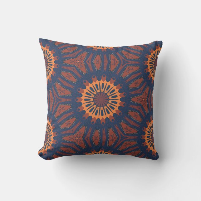 Boho Bloom Mandala Pattern Kissen (Vorderseite)