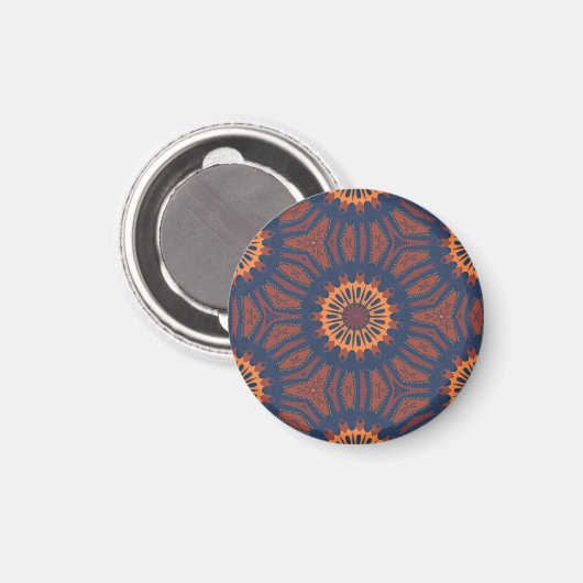Boho Bloom Mandala Pattern Magnet (Vorderseite/Rückseite)