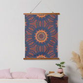 Boho Bloom Mandala Pattern Wandteppich Mit Holzrahmen (Schlafzimmer)