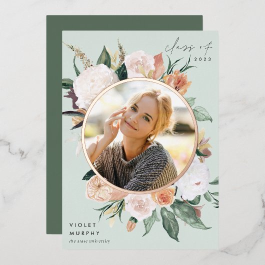 Boho Blooms | Ankündigung von Foto-Abschluss (Vorderseite/Rückseite)