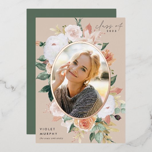 Boho Blooms | Ankündigung von Foto-Abschluss (Vorderseite/Rückseite)