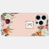 Boho Blooms Blush Dot Monogram Case-Mate iPhone Hülle (Rückseite (Horizontal))