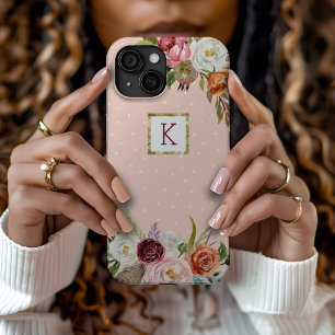Boho Blooms Blush Punkt Monogramm Case-Mate iPhone Hülle