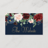 Boho Blooms | Dark Rustic Navy and Red Website Begleitkarte (Vorderseite)
