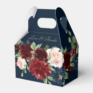 Boho Blooms   Dunkle Rustikale Marine und Rot Viel Geschenkschachtel