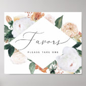 Boho Blooms Gastgeschenk Hochzeit Sign Poster (Vorne)