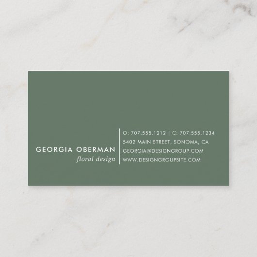 Boho Blooms Geometric Watercolor Floral Visitenkarte (Rückseite)