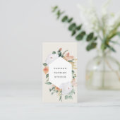 Boho Blooms Geometric Watercolor Floral Visitenkarte (Stehend Vorderseite)