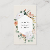 Boho Blooms Geometric Watercolor Floral Visitenkarte (Vorderseite)