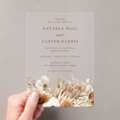 Boho Blooms Hochzeit Acryleinladungen (Insitu (Handheld))