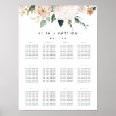 Boho Blooms Hochzeit- oder Veranstaltungssitzplan Poster (Vorne)