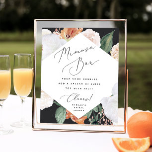 Boho Blooms Mimosa Bar Sign Poster