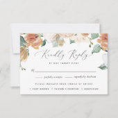 Boho Blooms Modern Floral Meal Choice RSVP Card Karte (Vorderseite)