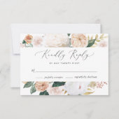 Boho Blooms Modern Floral Wedding RSVP Card (Vorderseite)