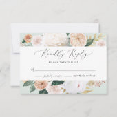 Boho Blooms Modern Floral Wedding RSVP Card Karte (Vorderseite)