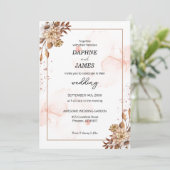 Boho Blooms: Moderne blumengeschichtliche Einladun Einladung (Stehend Vorderseite)