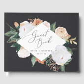 Boho Blooms Moderne Blumenhochzeit Gästebuch (Vorderseite)