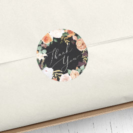 Boho Blooms Moderne Floral Vielen Dank Runder Aufkleber