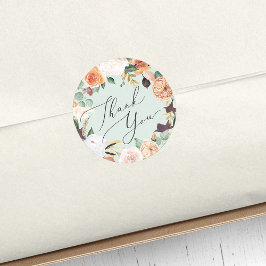 Boho Blooms Moderne Floral Vielen Dank Runder Aufkleber