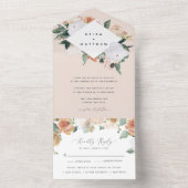 Boho Blooms | Moderne geometrische Hochzeit All In One Einladung (Innen Boden)