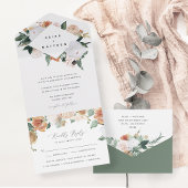 Boho Blooms | Moderne geometrische Hochzeit All In One Einladung