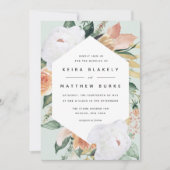 Boho Blooms | Moderne geometrische Hochzeit Einladung (Vorderseite)