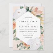 Boho Blooms | Moderne geometrische Hochzeit Einladung (Vorderseite)
