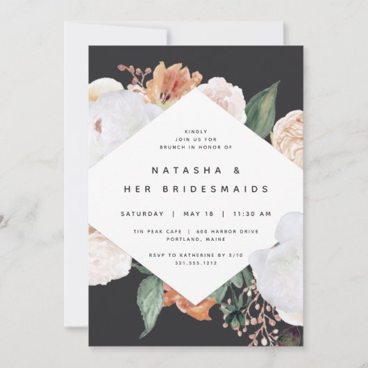 Boho Blooms | Moderner Blumenmarkt Brunch Einladung (Vorderseite)