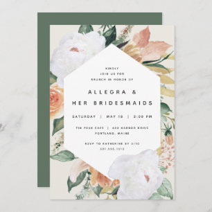 Boho Blooms Moderner Blumenmarkt Brunch Einladung